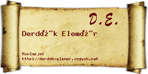 Derdák Elemér névjegykártya